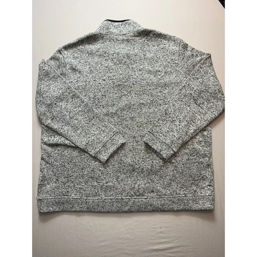 Mens Eddie Bauer Pullover Sweater Gray Marled Snap Neck 3XL‎ Heavyweight